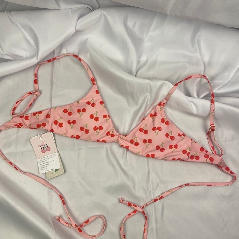 A Cherries Kiss bikini top