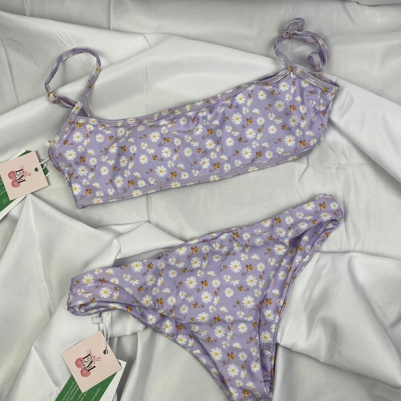 Daisies and Bumblebees bikini top